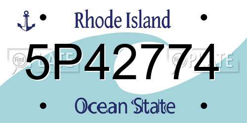 5P42774 Rhode Island License Plate