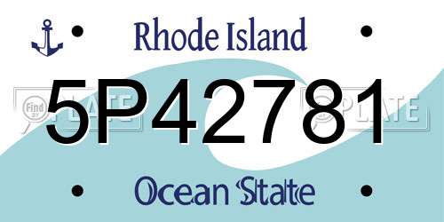 5P42781 Rhode Island License Plate