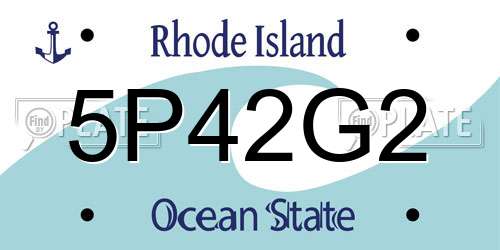 5P42G2 Rhode Island License Plate
