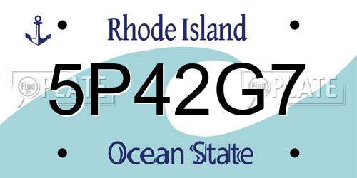 5P42G7 Rhode Island License Plate