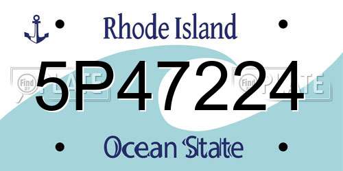 5P47224 Rhode Island License Plate