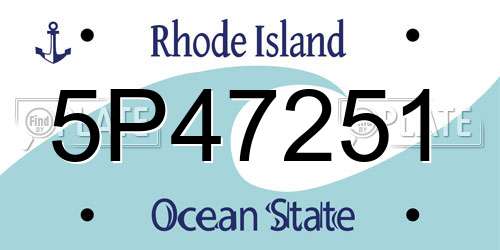 5P47251 Rhode Island License Plate