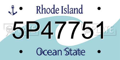 5P47751 Rhode Island License Plate