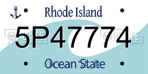 5P47774 Rhode Island License Plate