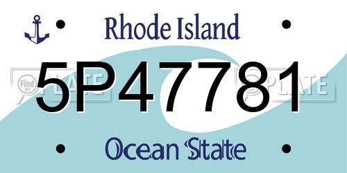 5P47781 Rhode Island License Plate
