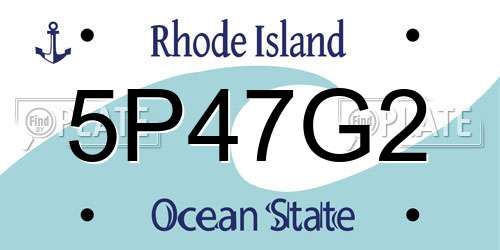 5P47G2 Rhode Island License Plate