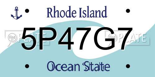 5P47G7 Rhode Island License Plate