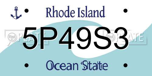 5P49S3 Rhode Island License Plate