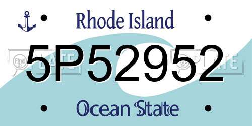 5P52952 Rhode Island License Plate