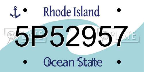 5P52957 Rhode Island License Plate