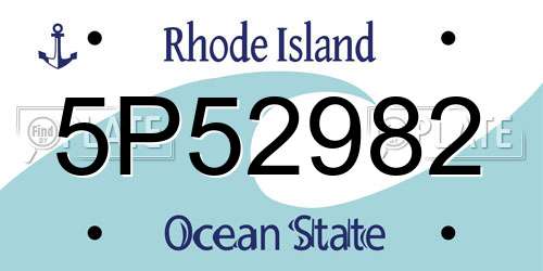 5P52982 Rhode Island License Plate
