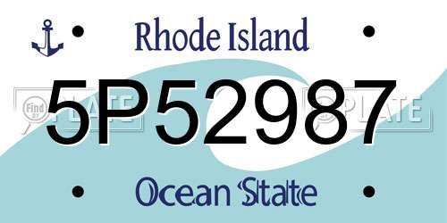 5P52987 Rhode Island License Plate