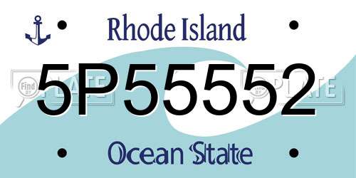 5P55552 Rhode Island License Plate