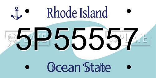 5P55557 Rhode Island License Plate