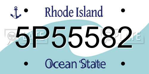 5P55582 Rhode Island License Plate