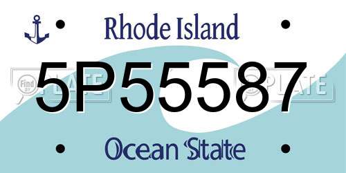 5P55587 Rhode Island License Plate