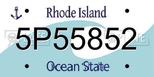 5P55852 Rhode Island License Plate