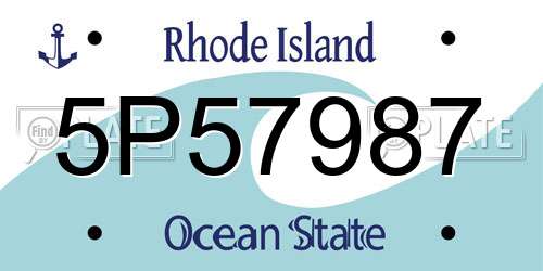 5P57987 Rhode Island License Plate