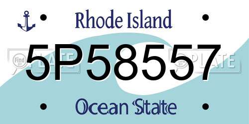5P58557 Rhode Island License Plate