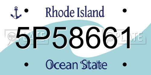 5P58661 Rhode Island License Plate