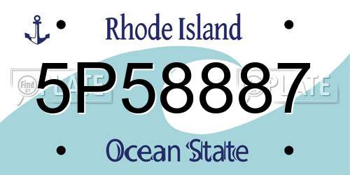 5P58887 Rhode Island License Plate