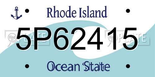 5P62415 Rhode Island License Plate