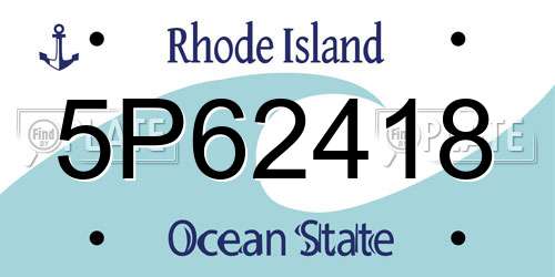 5P62418 Rhode Island License Plate