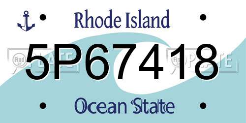 5P67418 Rhode Island License Plate