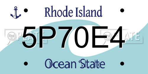 5P70E4 Rhode Island License Plate