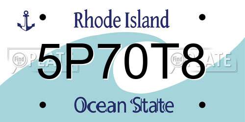 5P70T8 Rhode Island License Plate