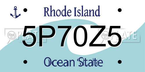 5P70Z5 Rhode Island License Plate