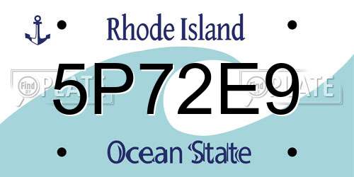 5P72E9 Rhode Island License Plate