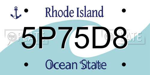 5P75D8 Rhode Island License Plate