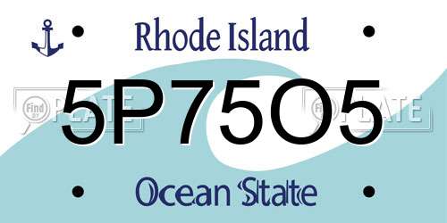 5P75O5 Rhode Island License Plate