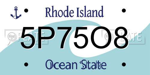 5P75O8 Rhode Island License Plate