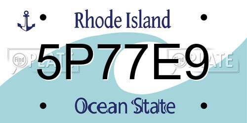 5P77E9 Rhode Island License Plate