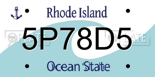 5P78D5 Rhode Island License Plate