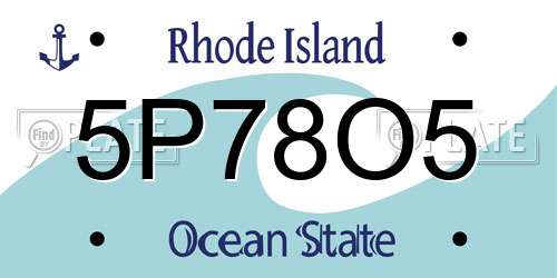 5P78O5 Rhode Island License Plate