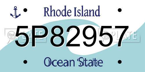 5P82957 Rhode Island License Plate
