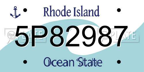 5P82987 Rhode Island License Plate