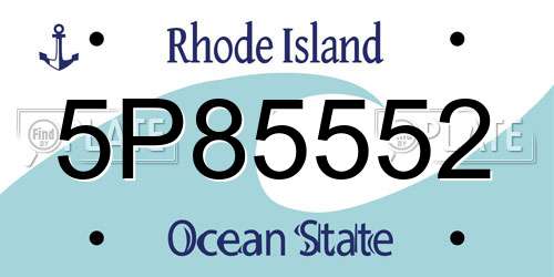 5P85552 Rhode Island License Plate