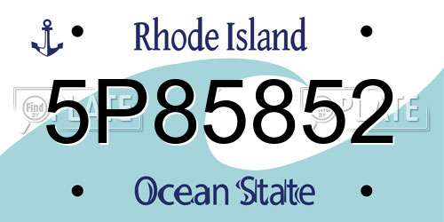 5P85852 Rhode Island License Plate