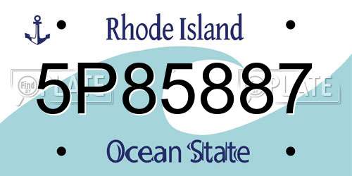 5P85887 Rhode Island License Plate