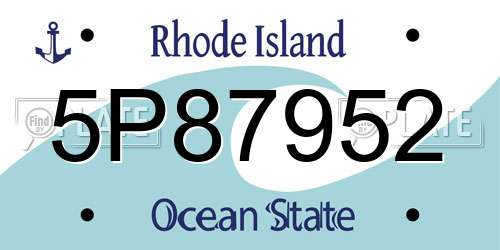 5P87952 Rhode Island License Plate