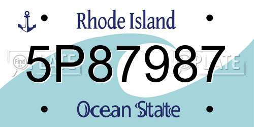 5P87987 Rhode Island License Plate