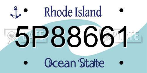 5P88661 Rhode Island License Plate