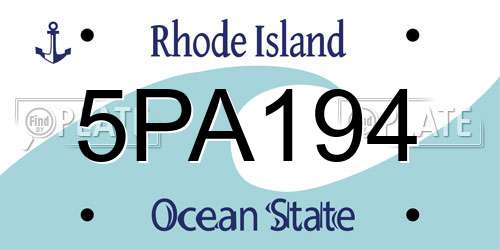 5PA194 Rhode Island License Plate