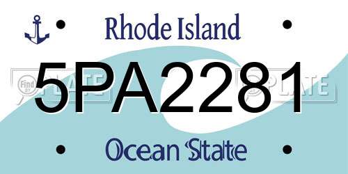 5PA2281 Rhode Island License Plate