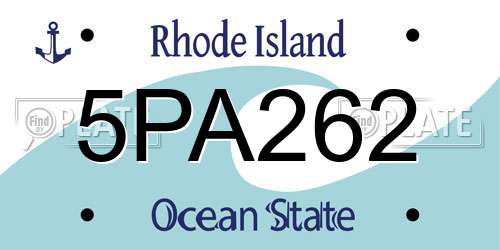 5PA262 Rhode Island License Plate