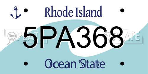 5PA368 Rhode Island License Plate